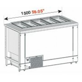 POZZETTO COUNTER FOR ICE CREAM VENTILATED MOD. PANORAMA 200 CM WITH 10 CARAPINE AND RESERVE