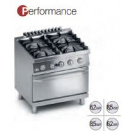 4 BURNERS GAS COOKER + GAS OVEN 2/1 GN SERIES 700 PERFOMANCE K7GCUP10FF