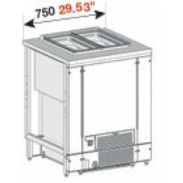 POZZETTO COUNTER FOR ICE CREAM VENTILATED MOD. PANORAMA  125 CM WITH 4 CARAPINE AND RESERVE