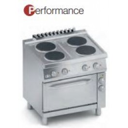 ELECTRIC KITCHEN 4 ROUND PLATES WITH ELECTRIC VENTILATED OVEN SERIES 70 PERFORMANCE