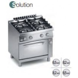 4 BURNERS GAS RANGE WITH GN 1/1 ELECTRIC OVEN 70 SERIES SOLUTION C2MCU10FF