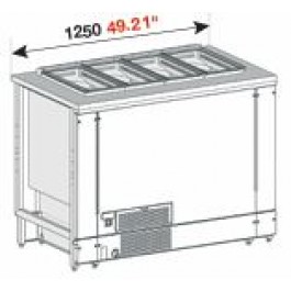 POZZETTO COUNTER FOR ICE CREAM VENTILATED MOD. PANORAMA 175 CM WITH 8 CARAPINE AND RESERVE