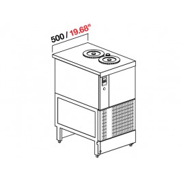POZZETTO GLYCOL ICE CREAM BENCH FROM 50 CM WITH 2 TUBS (WITHOUT PANELS)