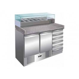 PIZZA COUNTER 2 DOORS GN 1/1 + DRAWER UNIT ENGINE UNDER