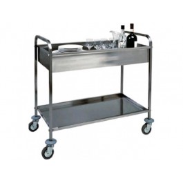 CLEANING STAINLESS STEEL SERVICE CART WITH 1 TANK