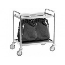 STAINLESS STEEL SERVICE CART WITH 2 HOLES W 110