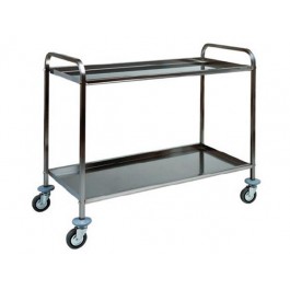 STAINLESS STEEL SERVICE CART 2 SHELVES W 91