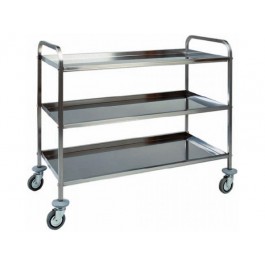 STAINLESS STEEL SERVICE CART 3 SHELVES W 91