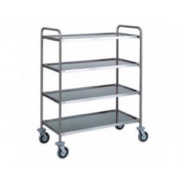 STAINLESS STEEL SERVICE CART 4 SHELVES W 111