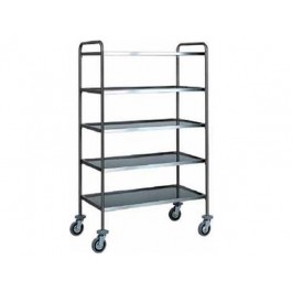 STAINLESS STEEL SERVICE CART 5 SHELVES W110xD60