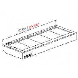 DROP IN PRALINE WITHOUT GLASS AND WITHOUT PANEL MOD. 2550 DIM. W255XD82,2XH32,55 cm