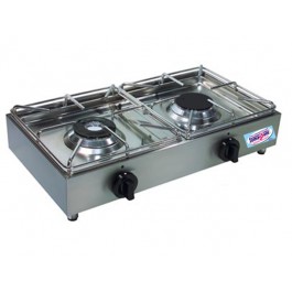 PROFESSIONAL HORIZONTAL GAS COOKER 2 FIRE STAINLESS STEEL