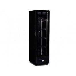 GLASS DOOR REFRIGERATOR MOD FV 300 S BLACK +3° + 10°C