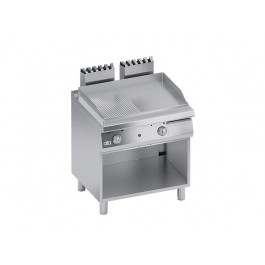 GAS FRY TOP PLATE 1/2 SMOOTH 1/2 SCRATCHED WITH OPEN COMPARTMENT SERIES 70 SOLUTION