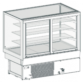 VETRINA MOD LILIUM NEUTRA VAD H 1350 L 1430 3 MENSOLE REFRIGERATE SENZA PANNELLATURA UC