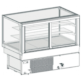 VETRINA MOD LILIUM PASTICCERIA O SNACK FREDDO VBD H 1151 L 960 2 MENSOLE REFRIGERATE SENZA PANNELLATURA UC
