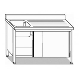 SINK WITH DOORS 1 TANK + DRIPPER RIGHT W120XD60XH85