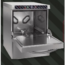 GLASSWASHERS WITH DISPLAY SOFT TOUCH MOD. AKUTEK 40 K2 ATMOSPHERIC BOILER, SQUARE RACK FOR GLASSES 40x40 H27,5 CM