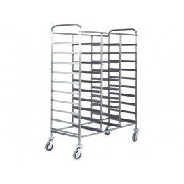 TRIPLE STAINLESS STEEL TRAY-HOLDER CART