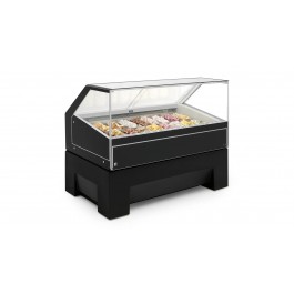 VENTILATED GELATO SHOWCASE MOD. JOLLY 6+6 FLAVOURS VBD H 1200 SINGLE PHASE