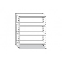 SHELVIG WITH 4 SMOOTH SHELVES W100XD50XH180