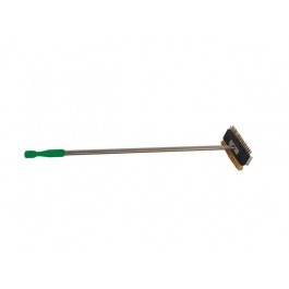 DOUBLE BRUSH STEEL / BRASS WITH SCRAPER MOD.AV4971 H 110 CM