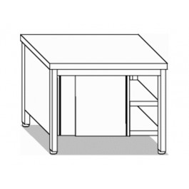 TABLE WITH DOORS AND SLIDING DOORS W160XD60XH85