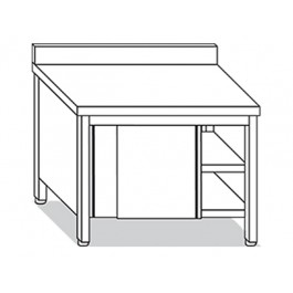 TABLE WITH SLIDING DOORS AND RAISED W170XD60XH85