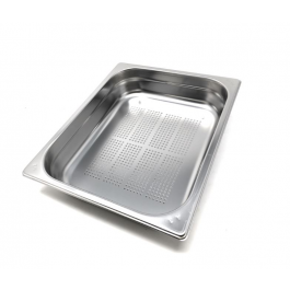 TEGLIA CON FONDO FORATO IN ACCIAIO INOX AISI 304 GN 1/2 MOD. GNF 1265 H 6,5