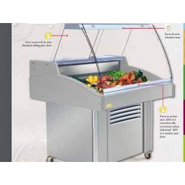 COUNTER SALES FISHMONGER MOD. ADRIATICA 1300 WITH STATIC REFRIGERATION