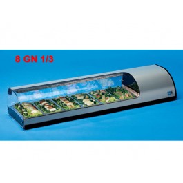 REFRIGERATED SUSHI SHOWCASE 8 GN 1/3 WITH LIGHT PROTECTED