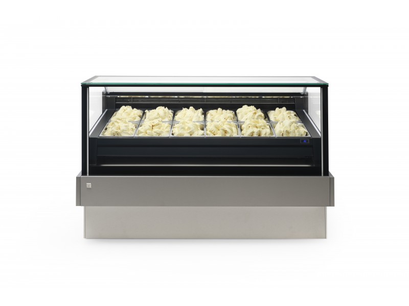 VETRINA REFRIGERATA PER GELATO L1200 mod MILIA (SENZA PANNELLATURA)