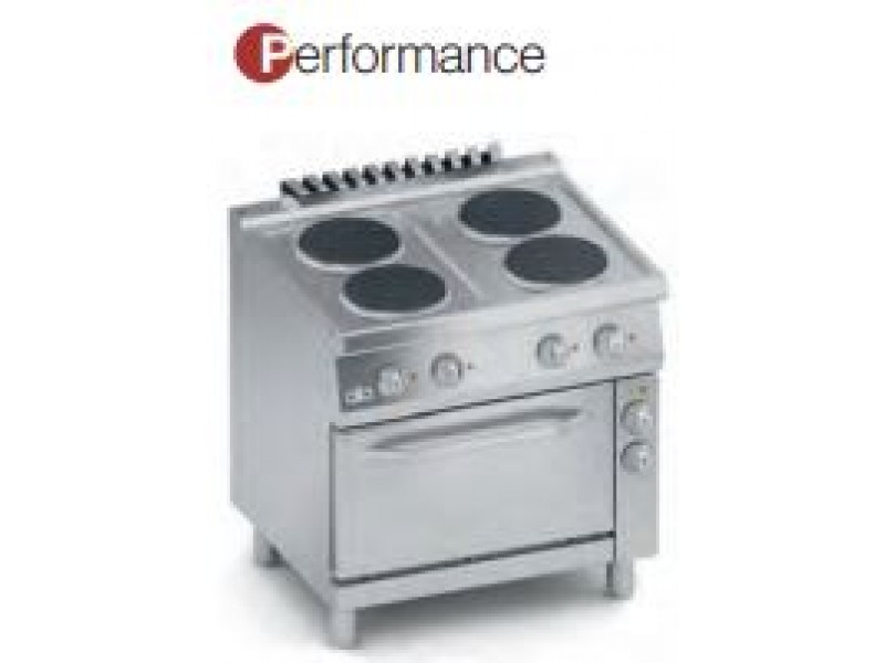 ELECTRIC KITCHEN 4 ROUND PLATES WITH ELECTRIC VENTILATED OVEN SERIES 70 PERFORMANCE