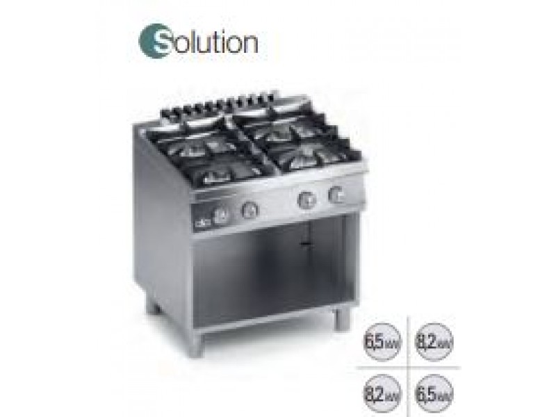 GAS KITCHEN 4 FIRES OPEN COMPARTMENT SERIES 70 SOLUTION