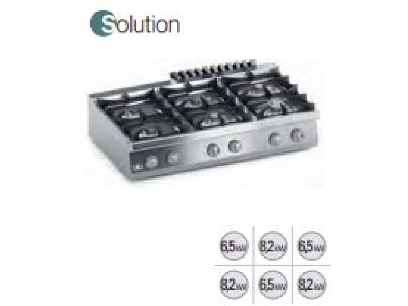 GAS BENCH KITCHEN 6 FIRES SERIES 70 SOLUTION
