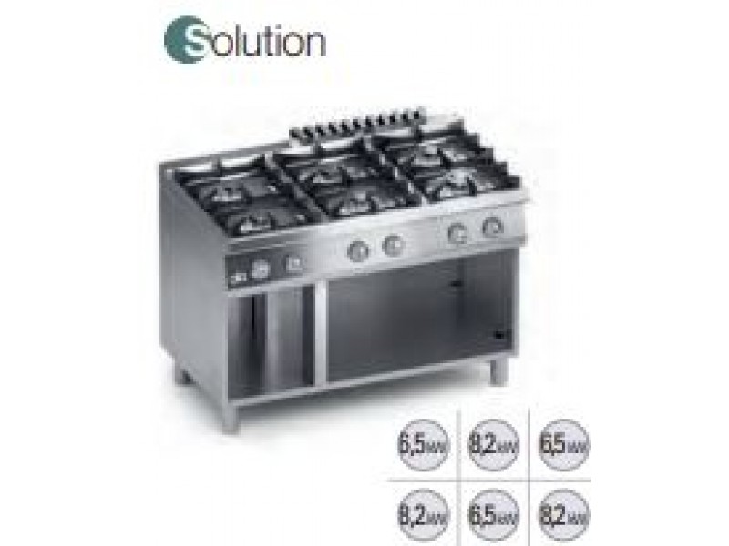 GAS KITCHEN 6 FIRES OPEN COMPARTMENT SERIES 70 SOLUTION