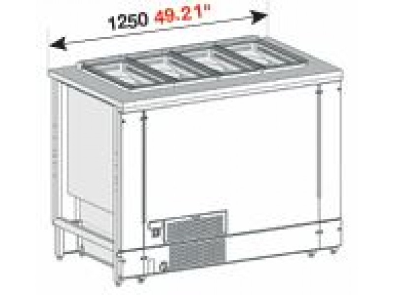 POZZETTO COUNTER FOR ICE CREAM VENTILATED MOD. PANORAMA 175 CM WITH 8 CARAPINE AND RESERVE