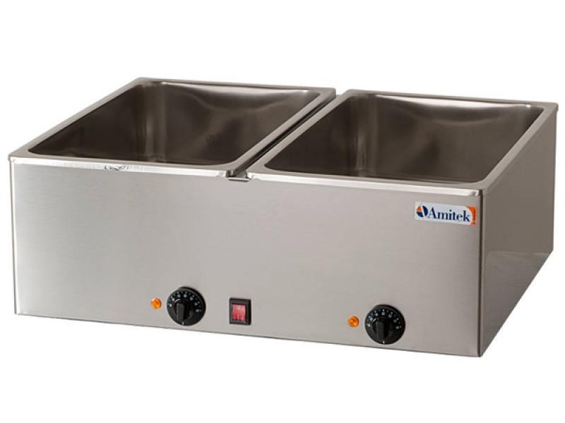 BAIN MARIE 2 TANKS GN 1/1 DEPTH 16 CM MOD. BM216 TEMPERATURE 0-90 ° C