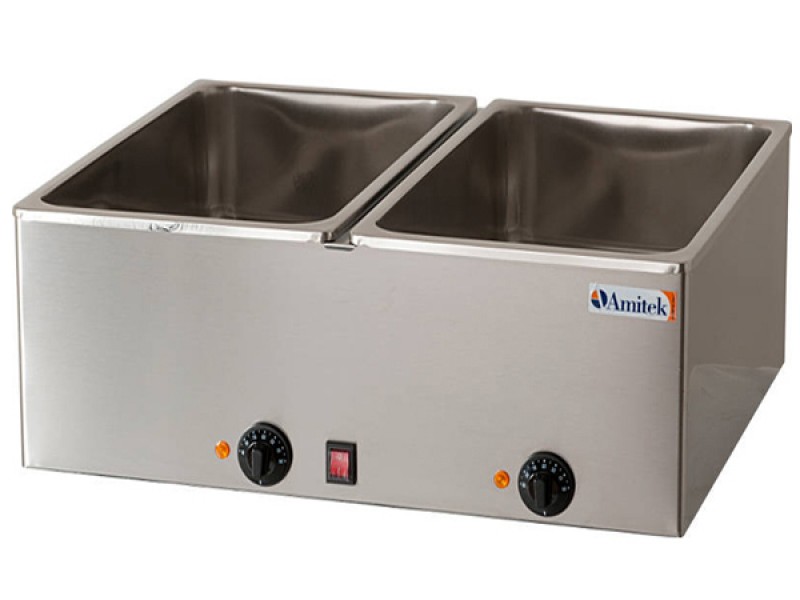 BAIN MARIE 2 TANKS GN 1/1 DEPTH 21 CM MOD. BM221 TEMPERATURE 0-90 ° C
