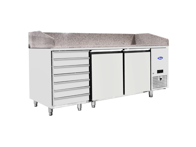 PIZZA COUNTER WITH 7 DRAWERS AND 2 DOORS mod EPF3480-GR