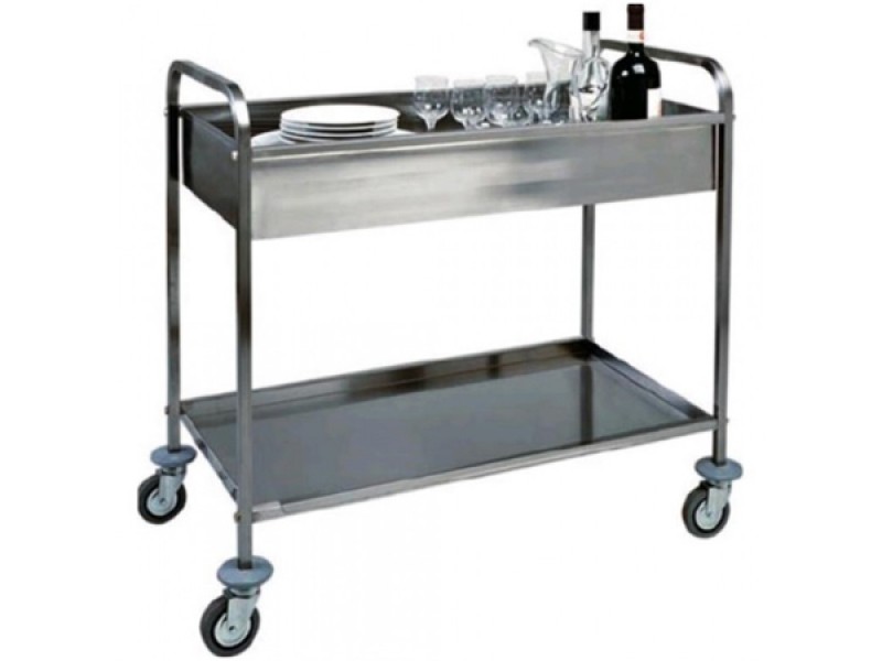 CLEANING STAINLESS STEEL SERVICE CART WITH 1 TANK
