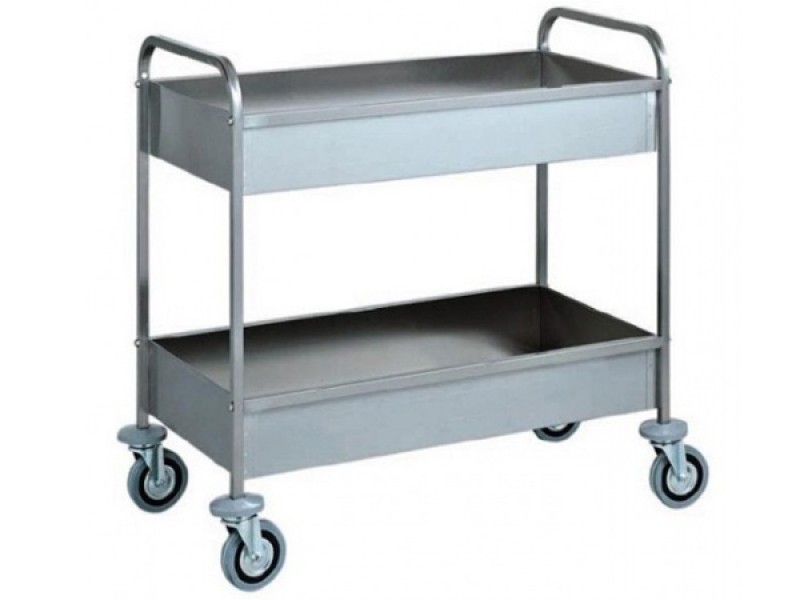 CLEANING STAINLESS STEEL SERVICE CART WITH 2 TANKS W 101