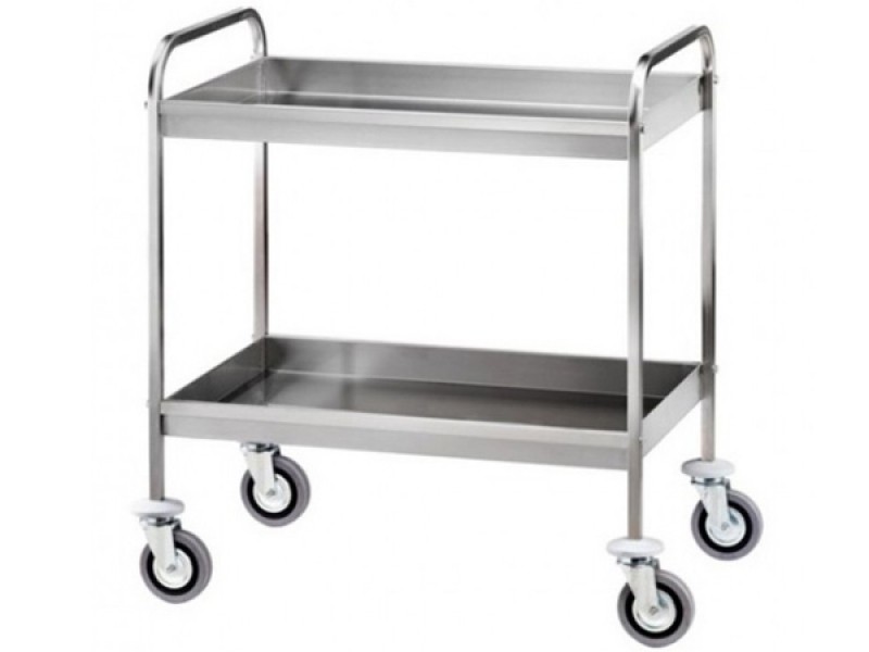 CLEANING STAINLESS STEEL SERVICE CART 2 TANKS W 91