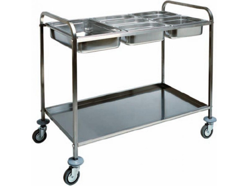 STAINLESS STEEL BASIN-HOLDER SERVICE CART 3 GN 1/1