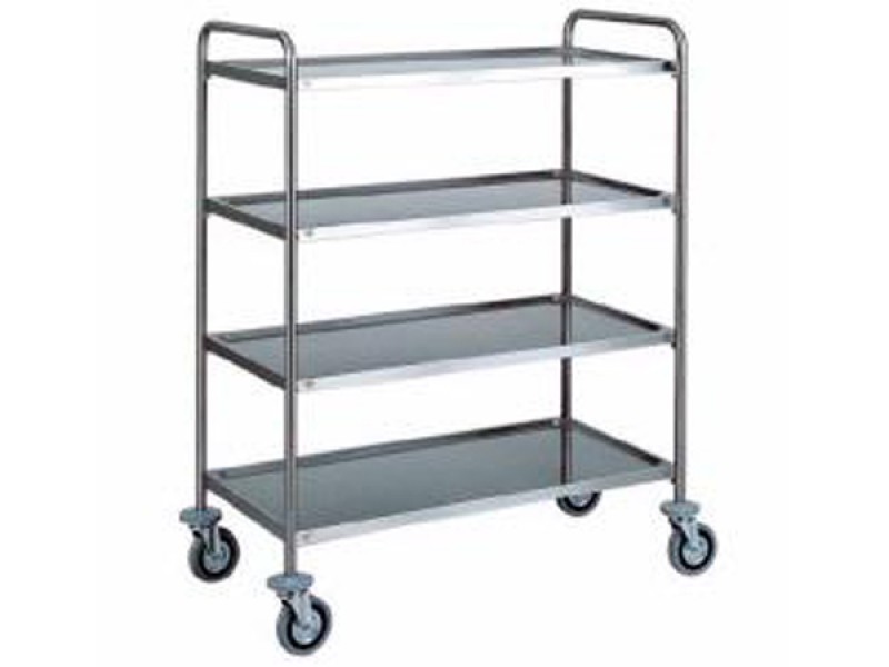 STAINLESS STEEL SERVICE CART 4 SHELVES W 91
