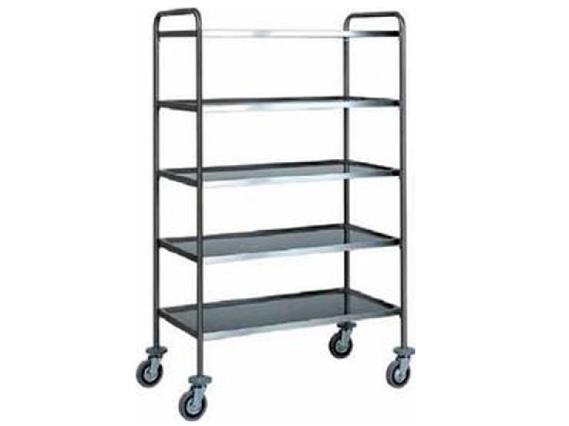 STAINLESS STEEL SERVICE CART 5 SHELVES W90XD60