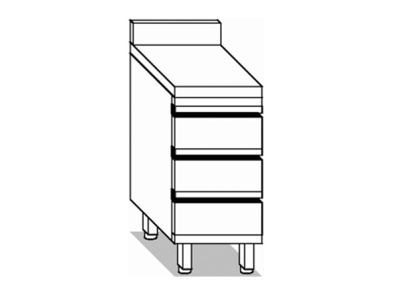 DRAWER UNIT 3 DRAWERS W40XD70XH85 WITH RAISED