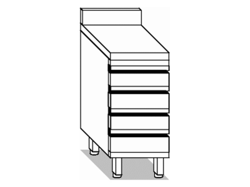 DRAWER UNIT 4 DRAWERS W40XD70XH85 WITH RAISED