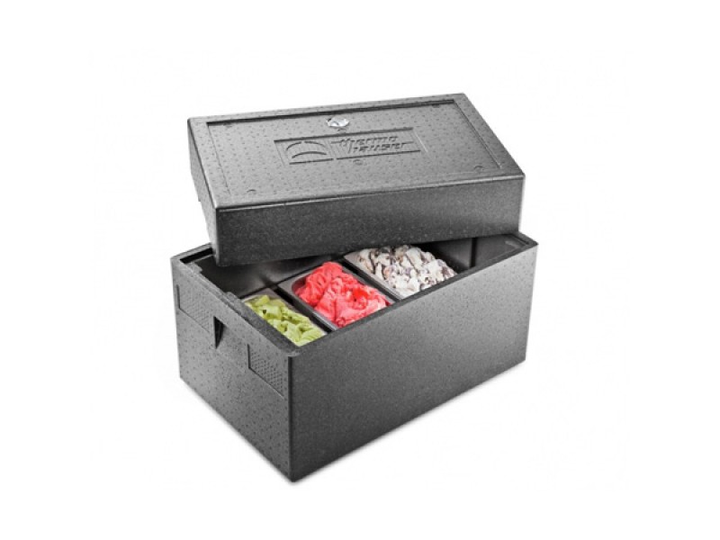 ISOTHERMAL CONTAINER FOR ICE CREAM TUBS WITH COVER