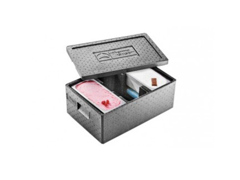 ISOTHERMAL CONTAINER FOR ICE CREAM BOWLS WITH DIVIDER